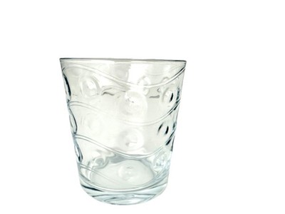 Vintage Pasabahce Dot Optic Circle Tumbler Glass , 4 Tall