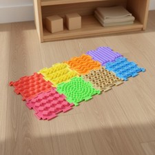 8 Pieces Silikon-Puzzlematte Erhabene Oberfl&auml;che Tastmatte f&uuml;r Balancetraining