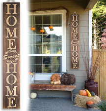 Home Sweet Home Sign for Front Door - 47 Inch Rustic Outdoor Welcome Sign for Fr