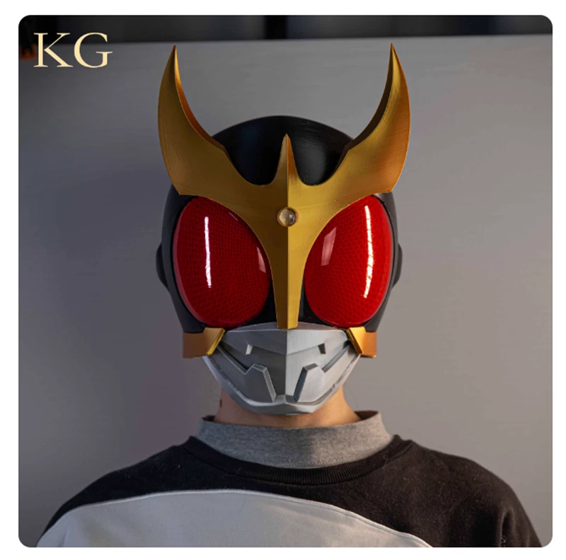 Kamen Rider Cosplay Wearable Helmet Resin Masked Rider Mask +Led Eyes Figure 1:1 - Image 4 of 4