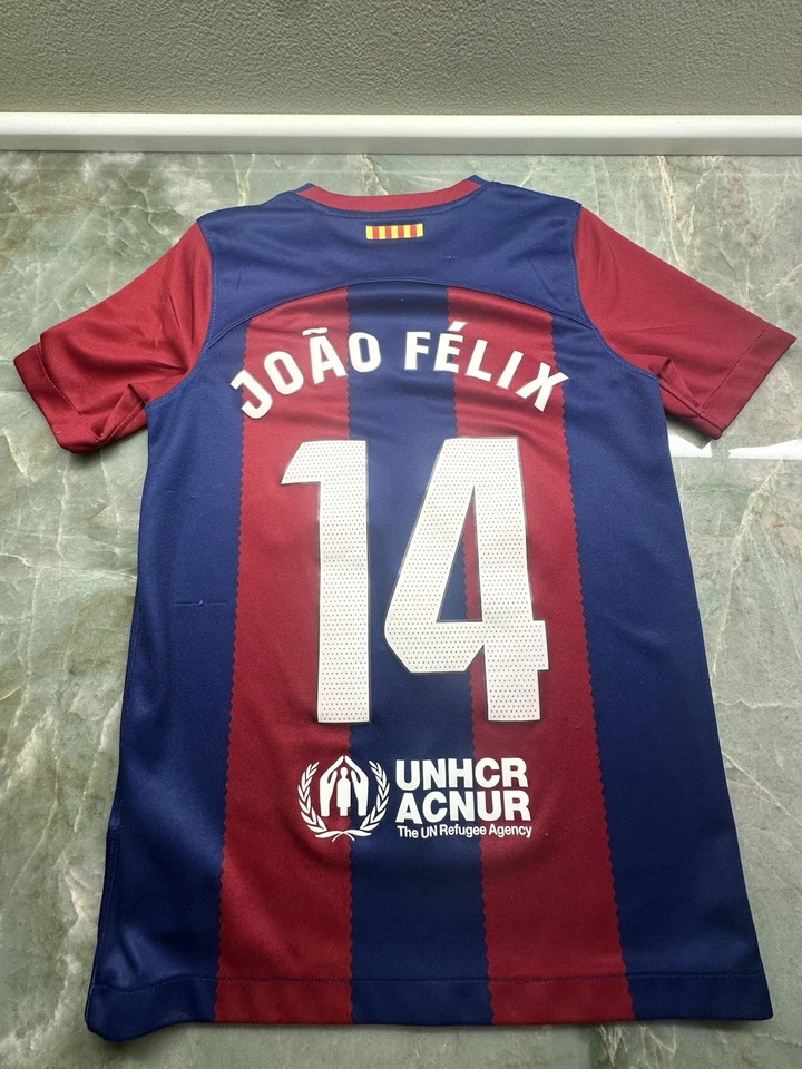 耐克 FC 巴塞罗那 Joao Felix #14 2023/24 主场足球球衣 Spotify Youth S — 第 2/4 张图片