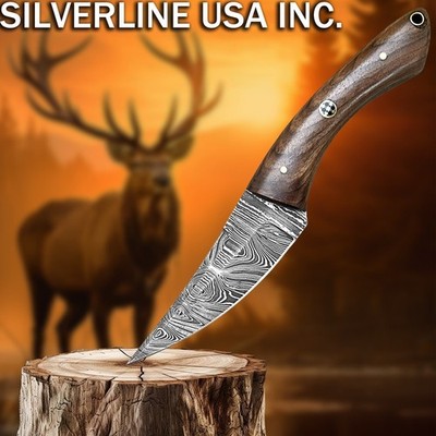 Damascus Skinner full tang, camping, hunting, outdoor Hand made forged, DM 006