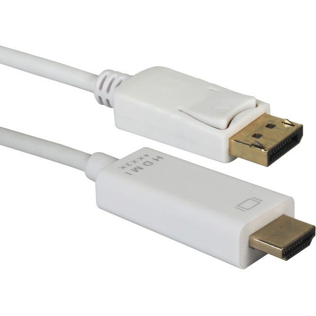 QVS 6-футовый кабель DisplayPort для подключения цифрового аудио- и видеосигнала HDMI 4K белого цвета - 6-футовый кабель DisplayPo 4190₽