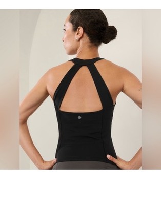 Athleta Extra Small XS  Transcend Built In Bra Tank Black  NEW! #534516