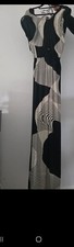 River Island Black & White Cut Out Maxi Dress UK 10 – Crossover Front
