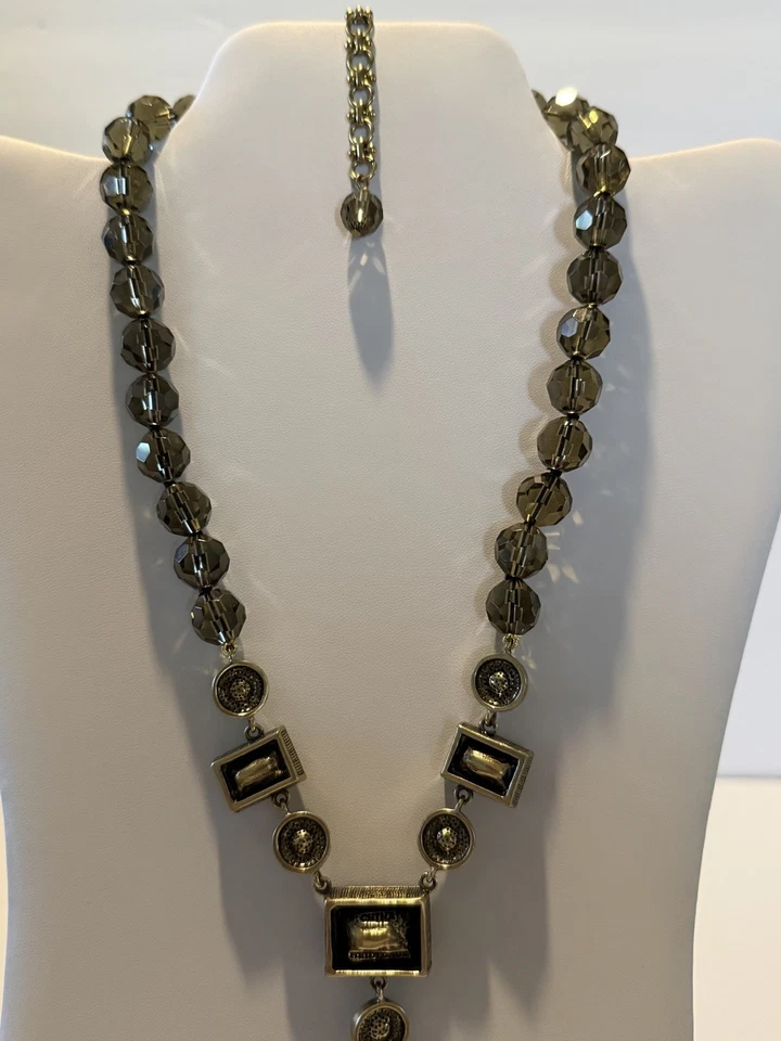 Vintage 'Heidi Daus' Bronze Toned Metal Austrian Swarovski Crystal Rhinestone B3 - Image 4 of 4