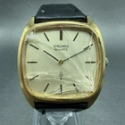 Seiko Watch Men 33mm Champagne Dial Gold Tone READ!!!!!!!! 4130-5320 New Battery