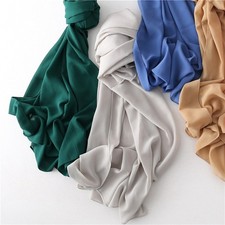 Solid Color Chiffon Square Scarf Muslim Women Hijab Turban Headscarf Modest Arab