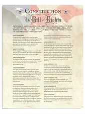 Constitution Declaration of Independence  Bill of Unframed 8x10 Wall Art Print
