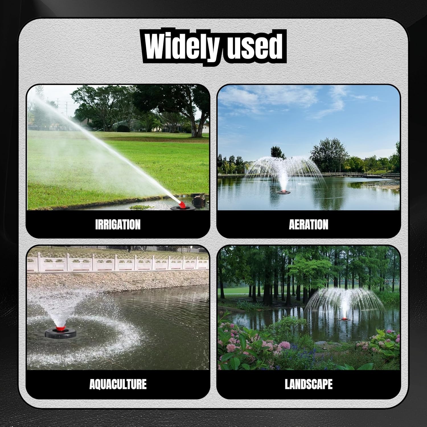 Pond Fountain Aerator,Floating Aerating Pond Fountain Pump 15000 GPH 120FT