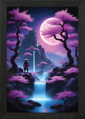 Kirschblüte Samurai gerahmtes Wandbild Poster Leinwanddruck Bild