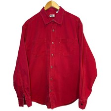 Levi  s Men  s Vintage Red Button Up Shirt Western 90s Red Tab Cotton Large Rodeo