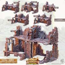 Town Ruins Set  TTRPG Scatter Diorama Dollhouse Miniature  Terrain Essentials