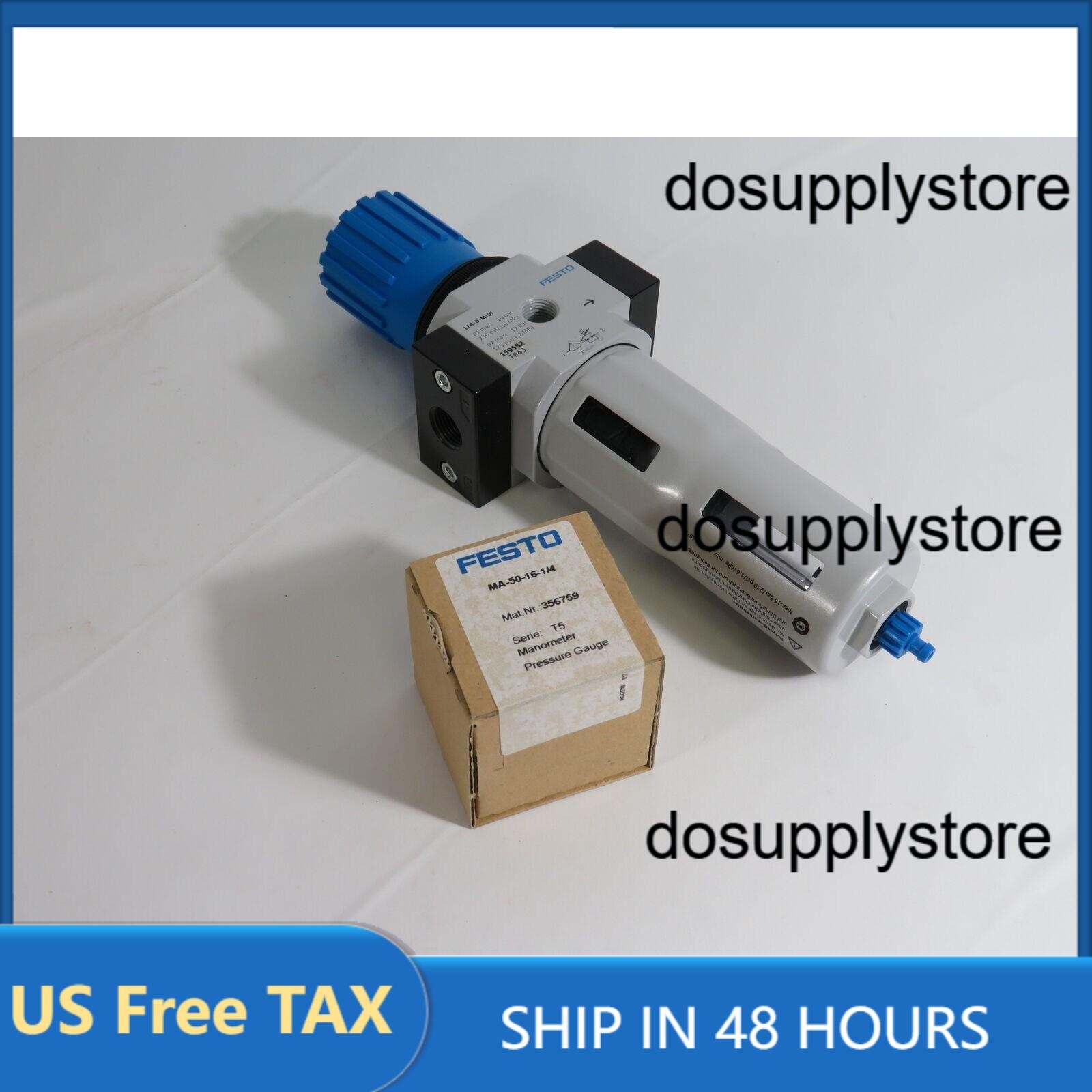New Lfr-3/8-D-Midi Festo 159582 Fast Shipping Filter Regulator Pressure Gauge