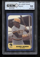 Barry Bonds Rookie 1986 Fleer Update #U-14 RC Card MLB GEM MINT 10. rookie card picture