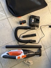 Aspirateur à main portable sans fil rechargeable, accessoires, sac, blanc orange