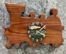 Railroad Train Clock   Beautiful Finished Wood   Needs Mechanism