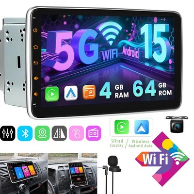 Android 15.0 Rotatable Screen Car Stereo Radio Audio GPS Navi Dash Wifi Tablet