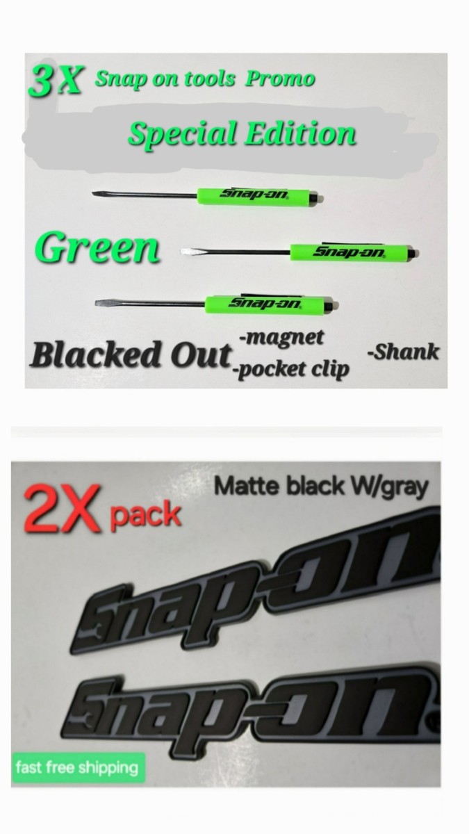 2PK SNAP ON TOOL BOX LOGO EMBLEM MATTE BLACK Plastic Badge Decal 8