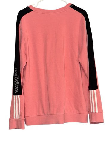 adidas Essentials Colorblocked Sweatshirt Women’s Sz 2XL Pink Black Crewneck - Picture 4 of 8