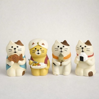 DECOLE Concombre Cat Food Miniature 4Pc Set Authentic Kawaii Cats