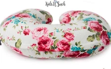 Nursing Pillow Cover for Breastfeeding Pillow , white floral. Kids N' Such