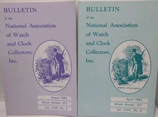 NAWCC Bulletin Lot 2 Issues Aug 1981 & Apr 1982 Watch Clock Collectors Vintage