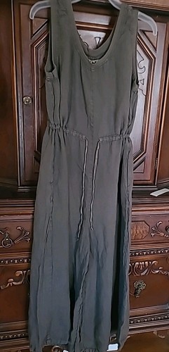 Flax Lithuania P Urban Jumpsuit Lightweight Linen Caramel Brown Pull On Over Hip - 第 1/8 張圖片