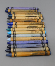 Crayola Crayons Blue Lot of 16 Crayons Retired Colors Binney Smith Made in USA