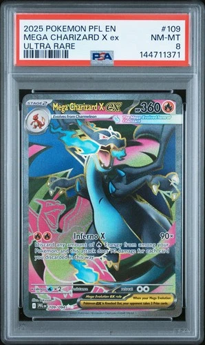 Mega Charizard X ex 109/094 - Phantasmal Flames - PSA 8