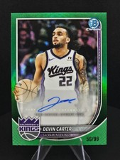 2025-26 Bowman Chrome Devin Carter Autograph Green Refractor /99 #BCA-DC Kings