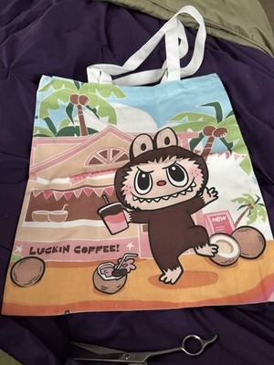Pop Mart Labubu Tote/storage Bag In Beach Themed Setting