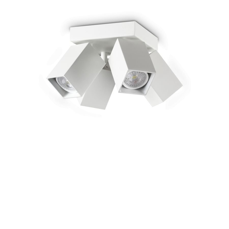 DYNAMITE PL4 SQUARE Ideal Lux: Lampada Soffitto Spot Bianco Moderno
