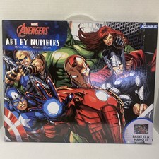 Aquarius Marvel Avengers Assemble Art by Numbers 16x20 Inch DIY Craft Paint Kit