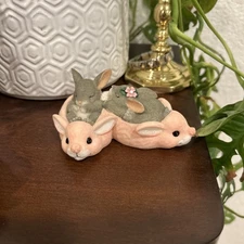 Charming Tails Fitz and Floyd: We Make A Perfect Pair 84/122 Bunnies Napping**