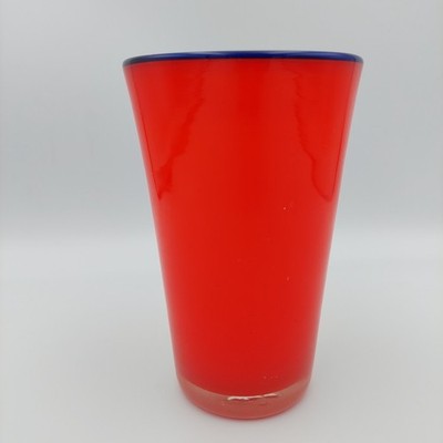 UNKNOWN MAKER Loetz? Ruckl? Art Deco Tango Glass Vase Hand Blown Red Black