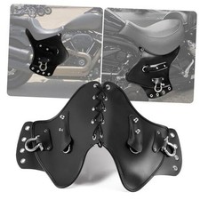 Leather Side Saddle Heat Shield Deflector, Universal Motorcycle Rider Black