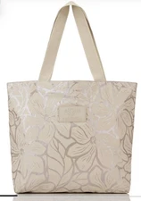 Aloha Collection Backyard Day Tripper Tote Bag In Oyster On Sandstone NWT