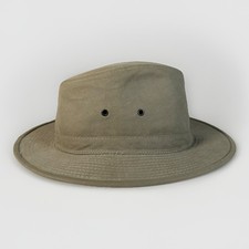 Stetson Traveller Fedora Brim Hat Khaki Tan Cotton Large