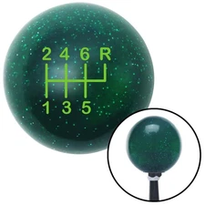 Green Shift Pattern 24n Green Metal Flake Shift Knob w/ M16x1.5 Insert Shifter