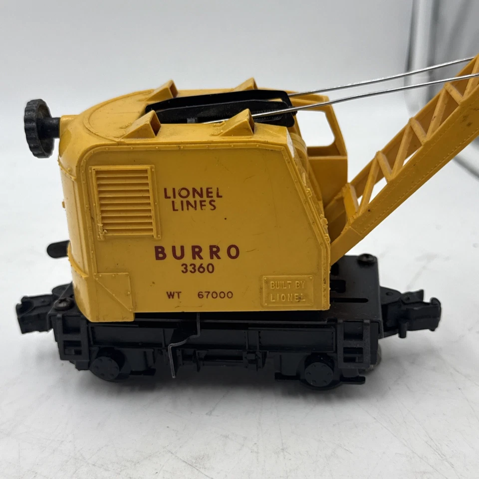 LIONEL POSTWAR O GAUGE OPERATING BURRO CRANE #3360 - EX+ - TOTAL FUNCTION TESTED - Image 4 of 4