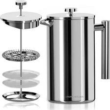 Utopia Kitchen Stainless Steel French Press Coffee Maker 32 Oz, French Press Tea
