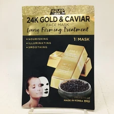 Azure Lux 24K Gold & Caviar Face Mask Luxury Firming Anti Aging Treatment 1 Mask
