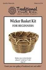 Traditional Craft Kits Wicker Basket Weaving Kit for Beginners Small, Natural