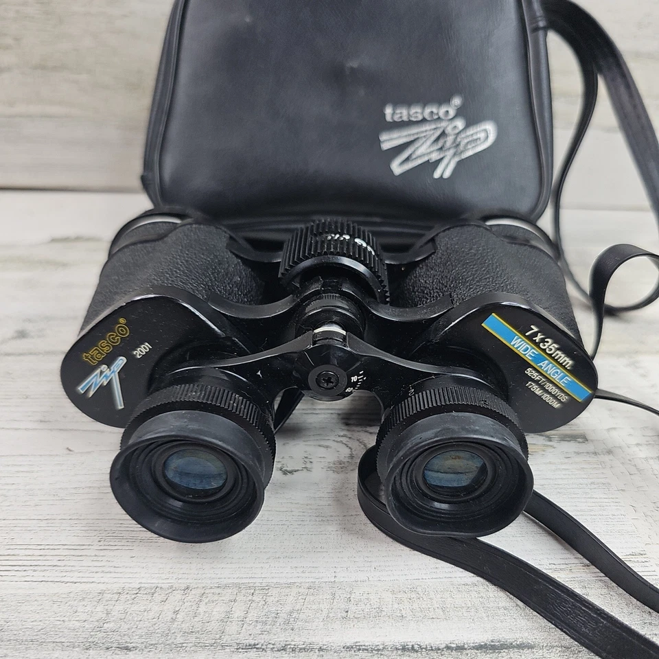 Tasco Wide Angle and Rubber 2001 7x35MM Binoculars w/ Lens Caps and Strap - Image 2 of 4
