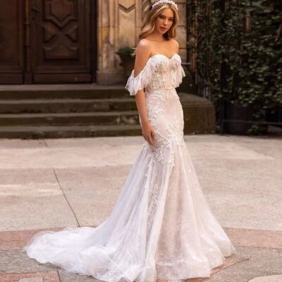 boho princess dress Boho Lace Wedding Dresses A Line Princess