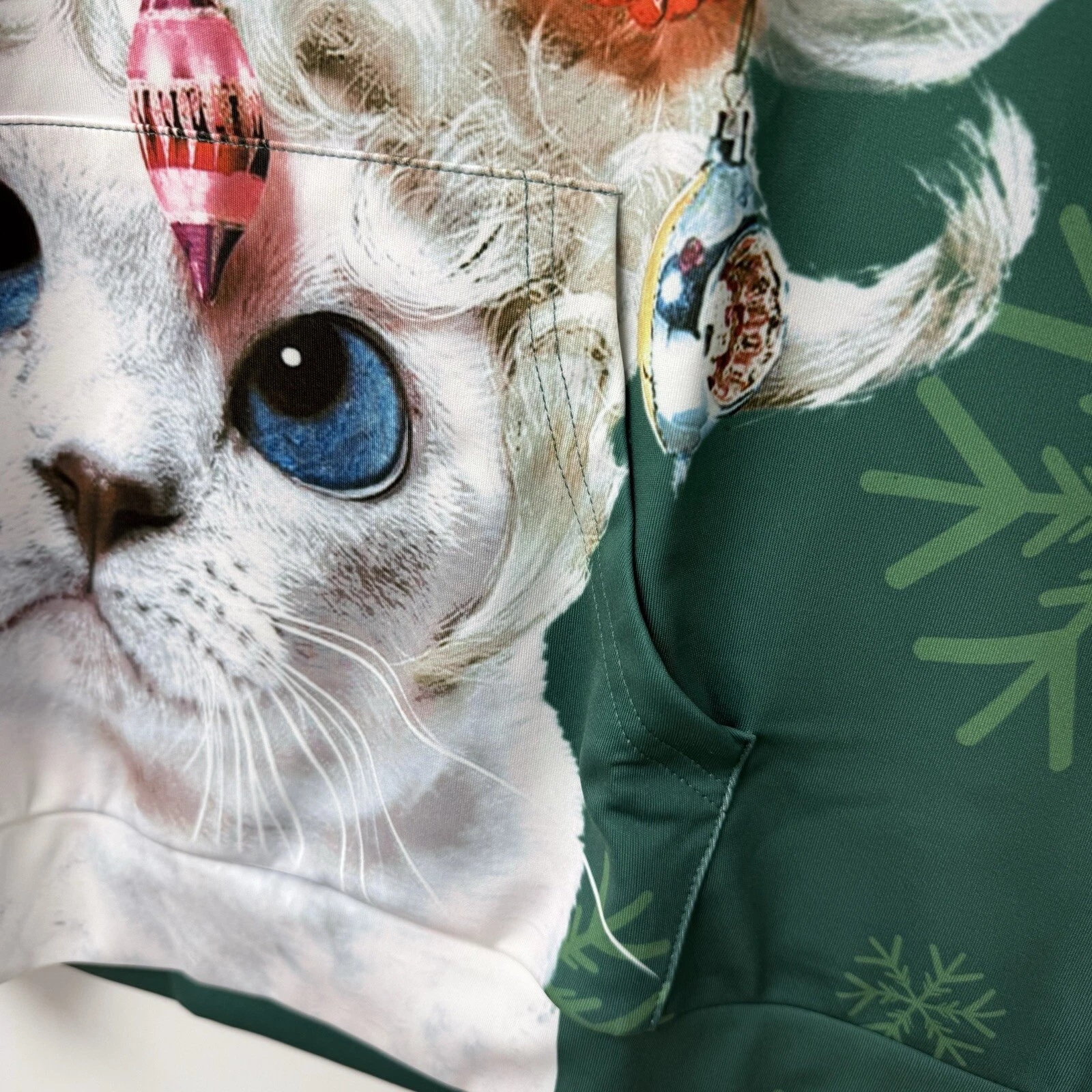 Large Ugly  Unisex Christmas Cat Hoodie