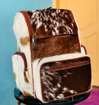Handmade Natural Cowhide Backpack | Western Diaper Bag For  display picture 3