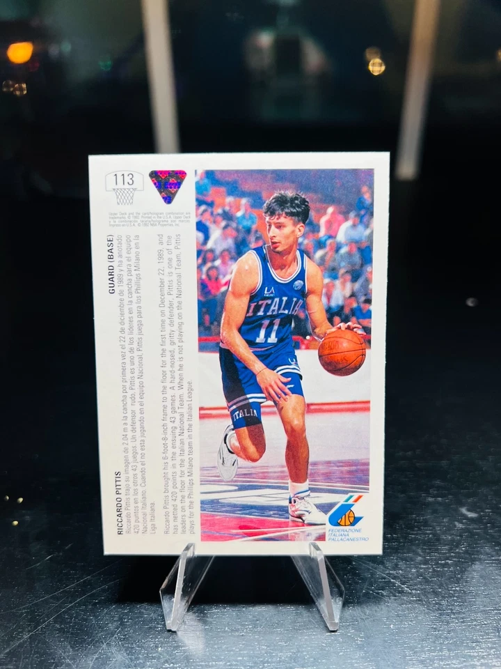 1991-92 Upper Deck International Spanish Riccardo Pittis #113 - Image 2 of 2