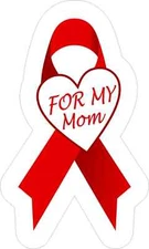 StickerTalk Heart Disease Awareness Ribbon Vinyl Sticker, 3 inches x 5 inches